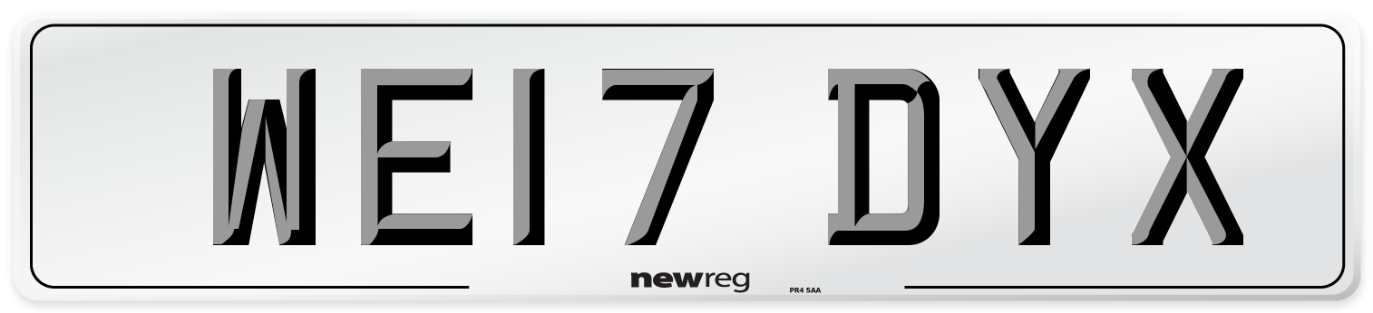 WE17 DYX Number Plate from New Reg